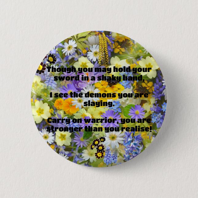 Empath Warrior Positive Quote Encouragement  6 Cm Round Badge (Front)