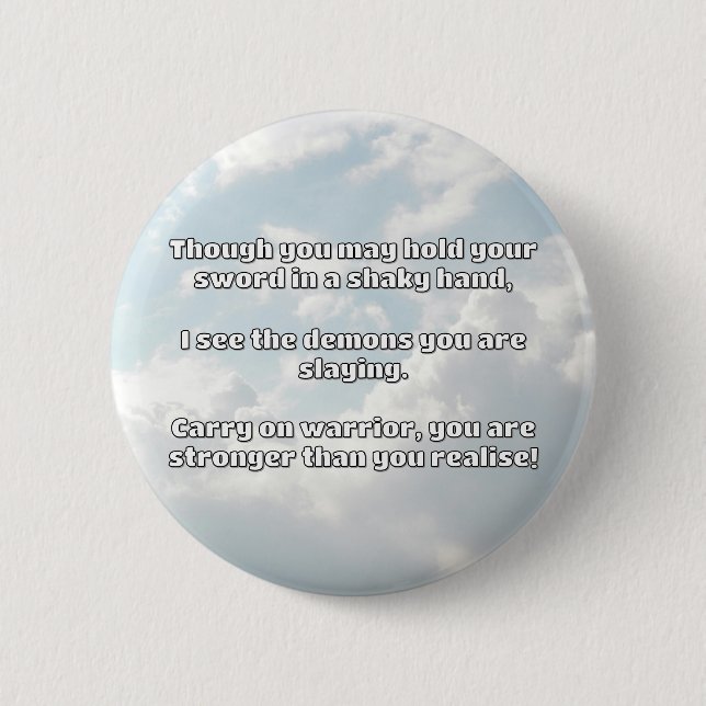 Empath Warrior Positive Quote Encouragement  6 Cm Round Badge (Front)