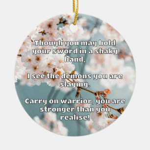 Empath Warrior Positive Quote Encouragement  Ceramic Tree Decoration
