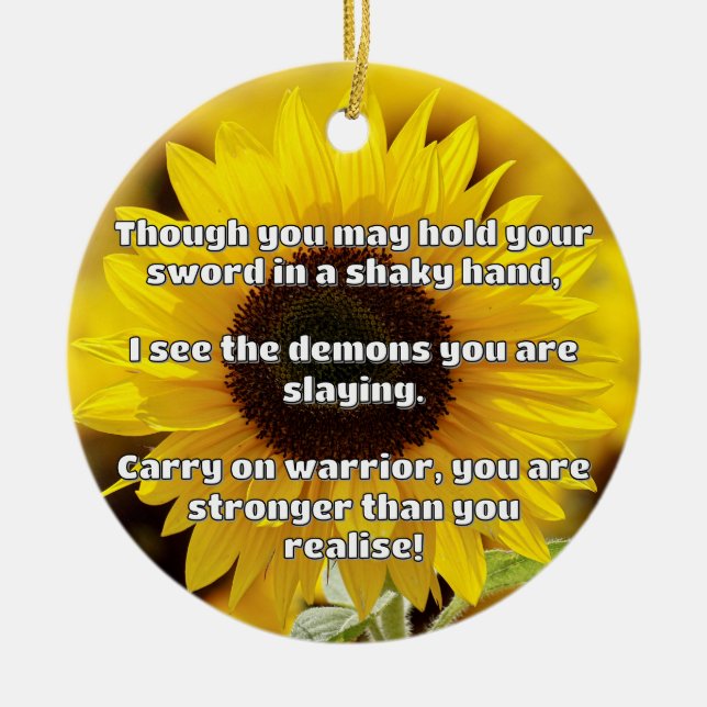 Empath Warrior Positive Quote Encouragement  Ceramic Tree Decoration (Front)