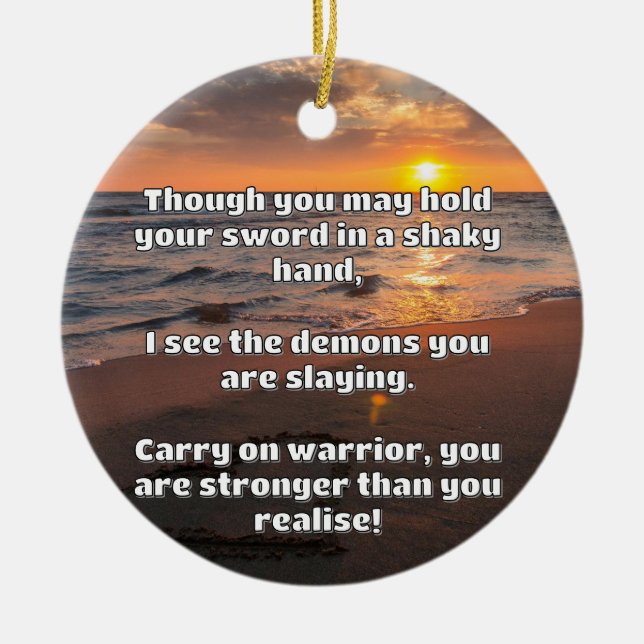 Empath Warrior Positive Quote Encouragement  Ceramic Tree Decoration (Front)