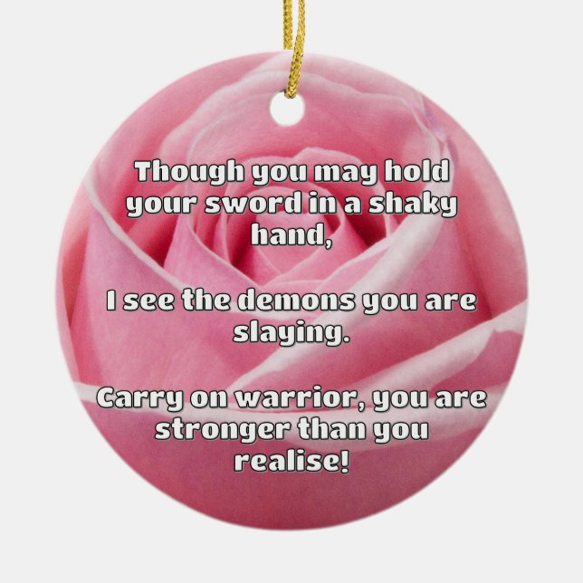 Empath Warrior Positive Quote Encouragement  Ceramic Tree Decoration (Front)