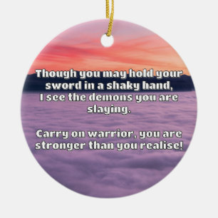 Empath Warrior Positive Quote Encouragement   Ceramic Tree Decoration