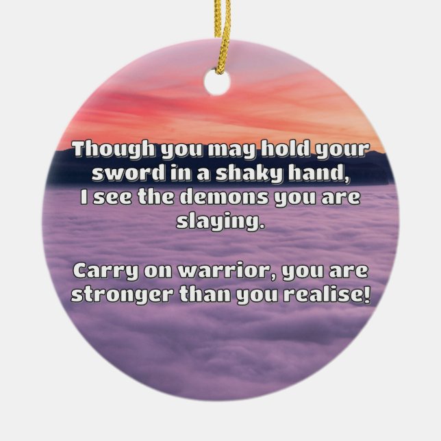 Empath Warrior Positive Quote Encouragement   Ceramic Tree Decoration (Front)
