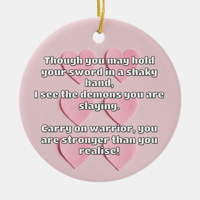 Empath Warrior Positive Quote Encouragement  Ceramic Tree Decoration (Front)