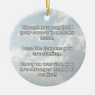 Empath Warrior Positive Quote Encouragement  Ceramic Tree Decoration