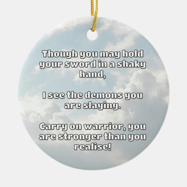 Empath Warrior Positive Quote Encouragement  Ceramic Tree Decoration (Front)