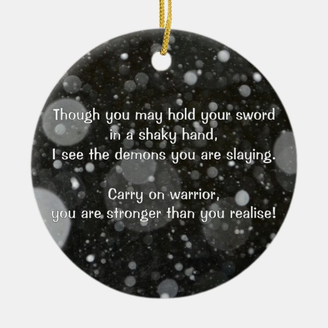 Empath Warrior Positive Quote Encouragement   Ceramic Tree Decoration (Front)