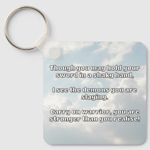 Empath Warrior Positive Quote Encouragement Key Ring