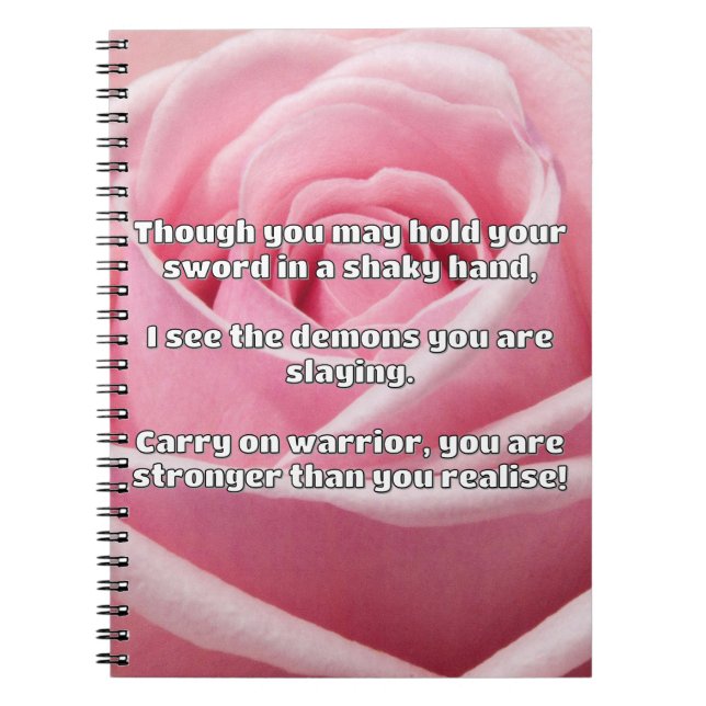 Empath Warrior Positive Quote Encouragement  Notebook (Front)