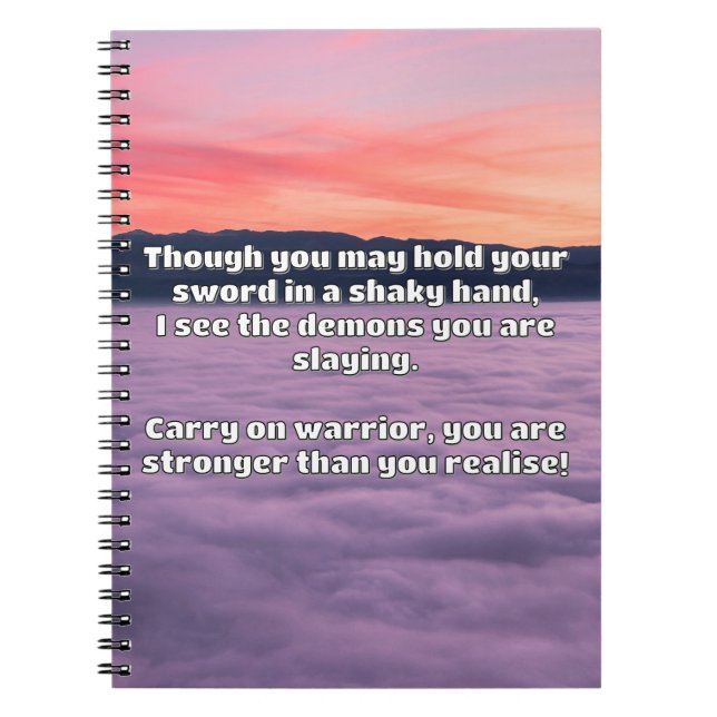 Empath Warrior Positive Quote Encouragement   Notebook (Front)