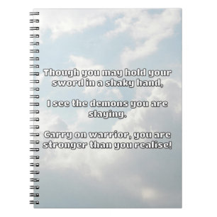 Empath Warrior Positive Quote Encouragement Notebook