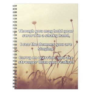 Empath Warrior Positive Quote Encouragement  Notebook
