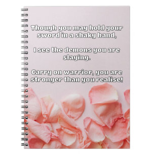 Empath Warrior Positive Quote Encouragement Notebook