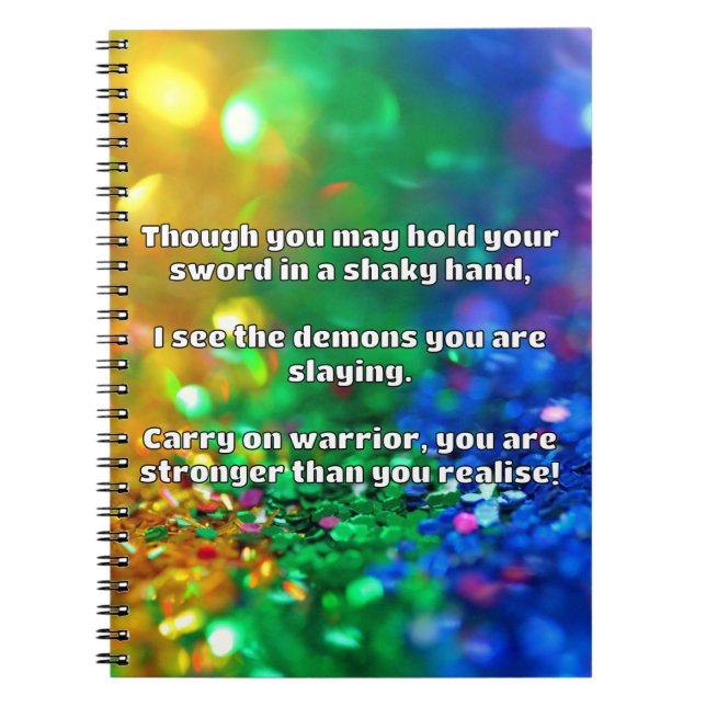 Empath Warrior Positive Quote Encouragement  Notebook (Front)