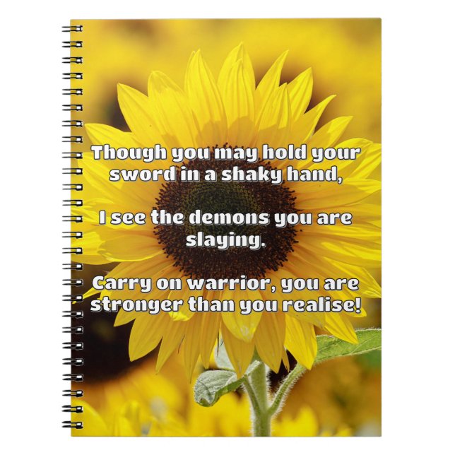 Empath Warrior Positive Quote Encouragement  Notebook (Front)