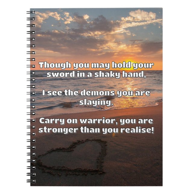 Empath Warrior Positive Quote Encouragement  Notebook (Front)