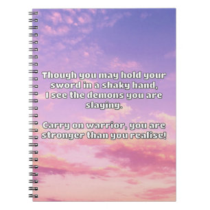 Empath Warrior Positive Quote Encouragement Notebook