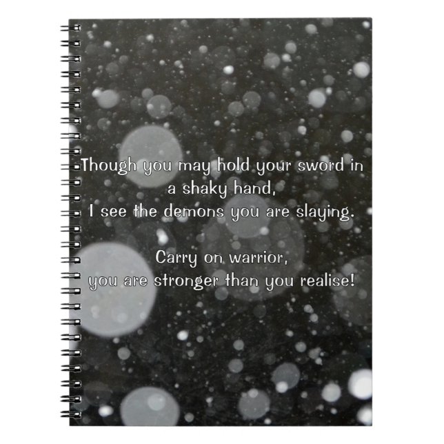 Empath Warrior Positive Quote Encouragement   Notebook (Front)