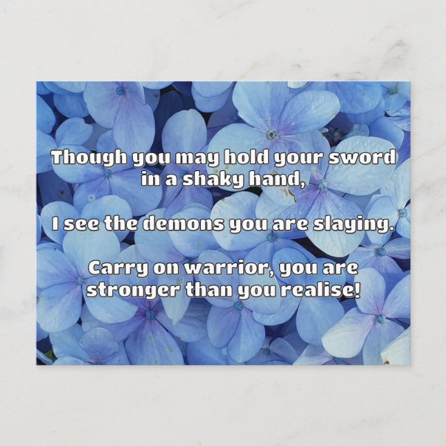 Empath Warrior Positive Quote Encouragement  Postcard (Front)
