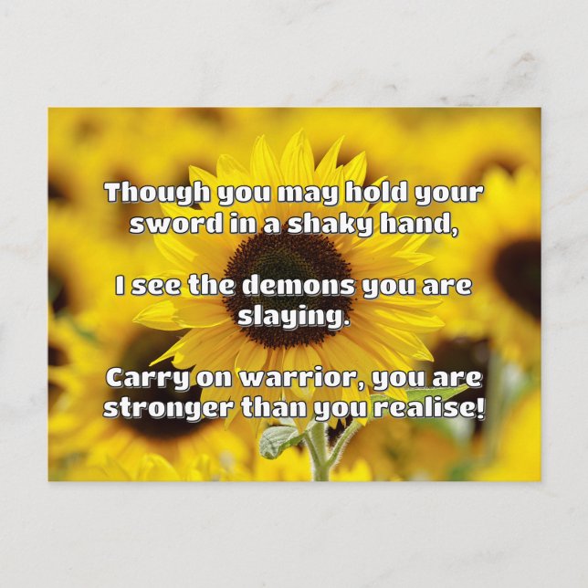 Empath Warrior Positive Quote Encouragement  Postcard (Front)