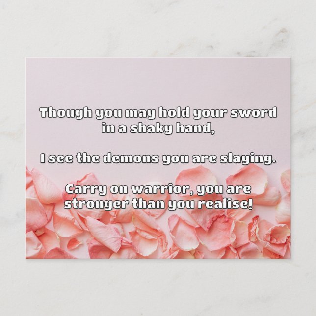 Empath Warrior Positive Quote Encouragement  Postcard (Front)