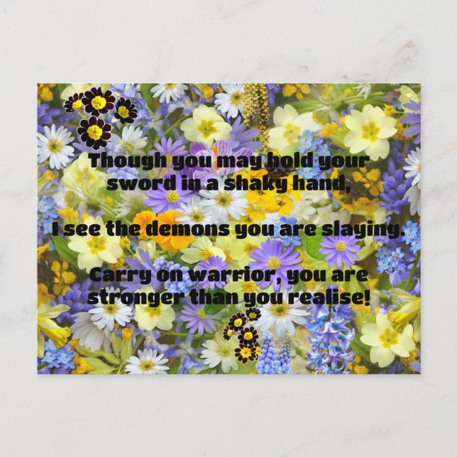 Empath Warrior Positive Quote Encouragement  Postcard (Front)