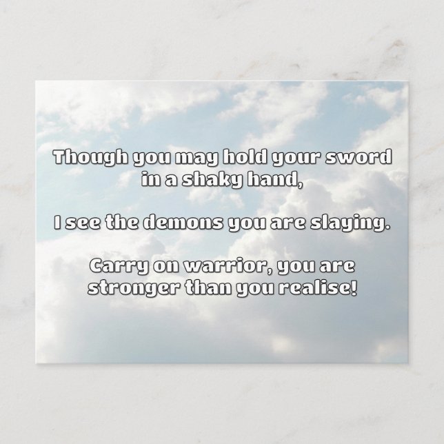 Empath Warrior Positive Quote Encouragement  Postcard (Front)