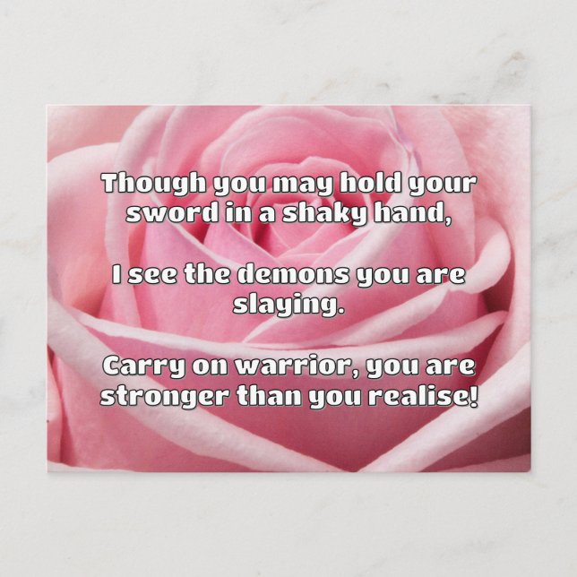 Empath Warrior Positive Quote Encouragement  Postcard (Front)
