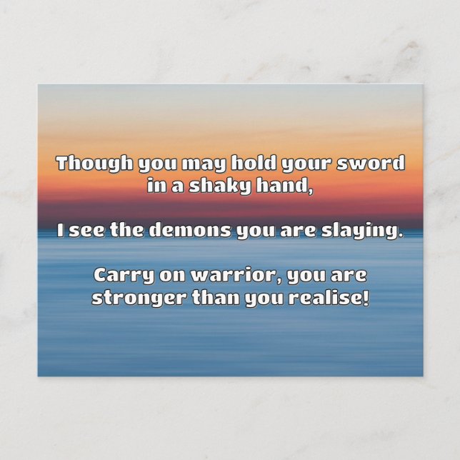 Empath Warrior Positive Quote Encouragement  Postcard (Front)