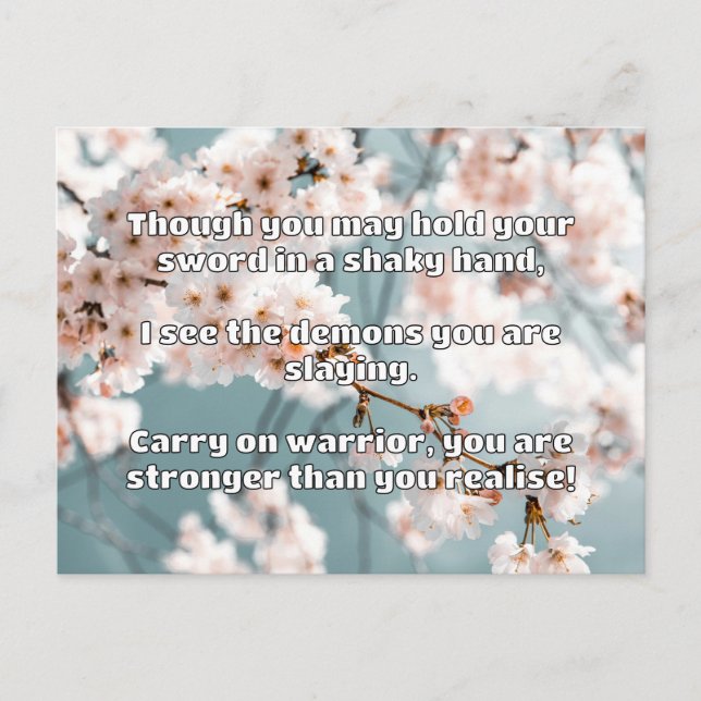 Empath Warrior Positive Quote Encouragement  Postcard (Front)