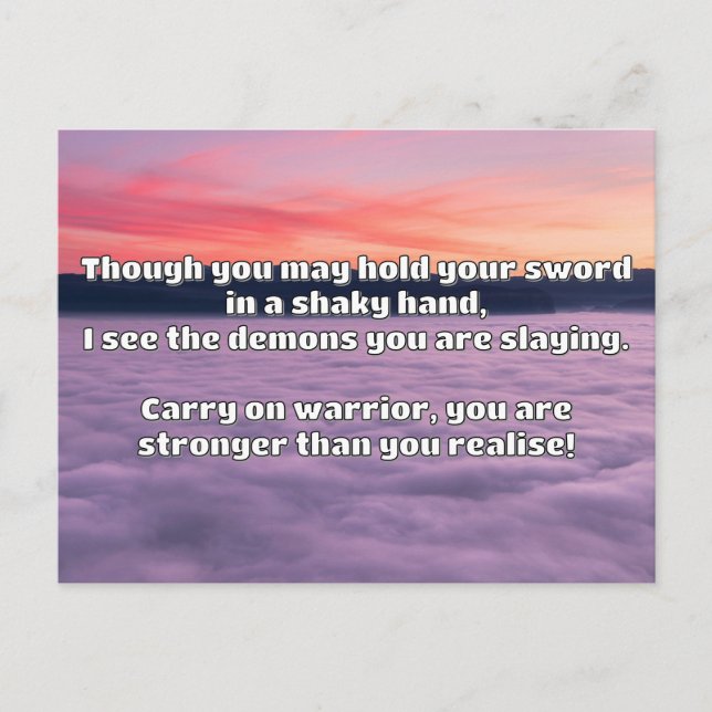 Empath Warrior Positive Quote Encouragement   Postcard (Front)