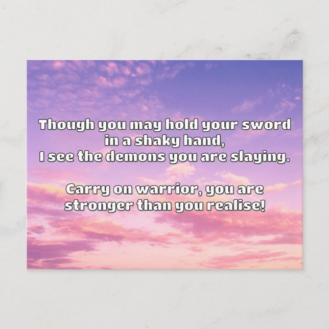 Empath Warrior Positive Quote Encouragement  Postcard (Front)