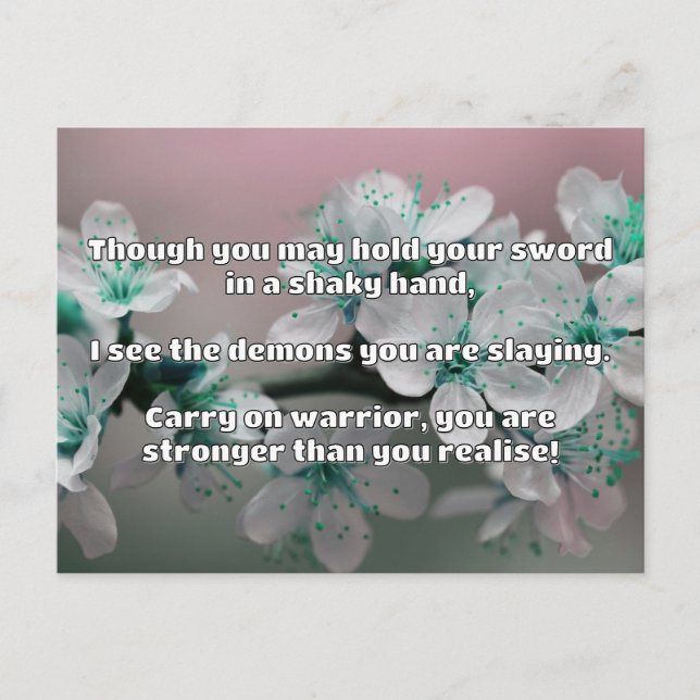 Empath Warrior Positive Quote Encouragement  Postcard (Front)