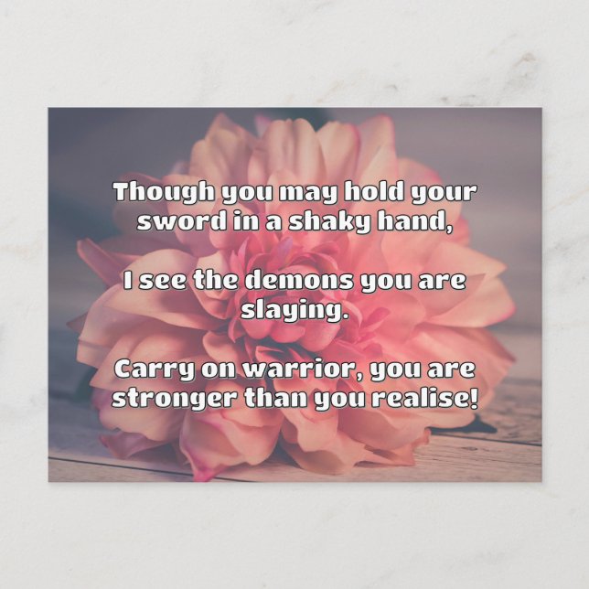 Empath Warrior Positive Quote Encouragement  Postcard (Front)