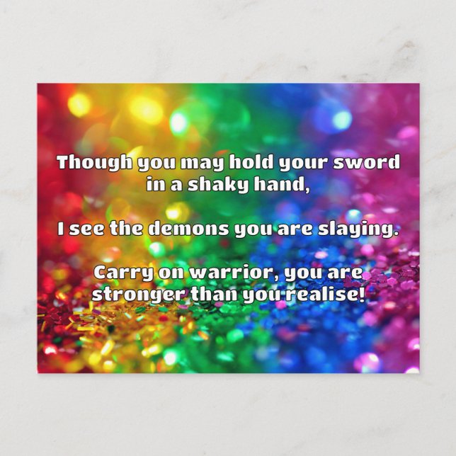 Empath Warrior Positive Quote Encouragement  Postcard (Front)