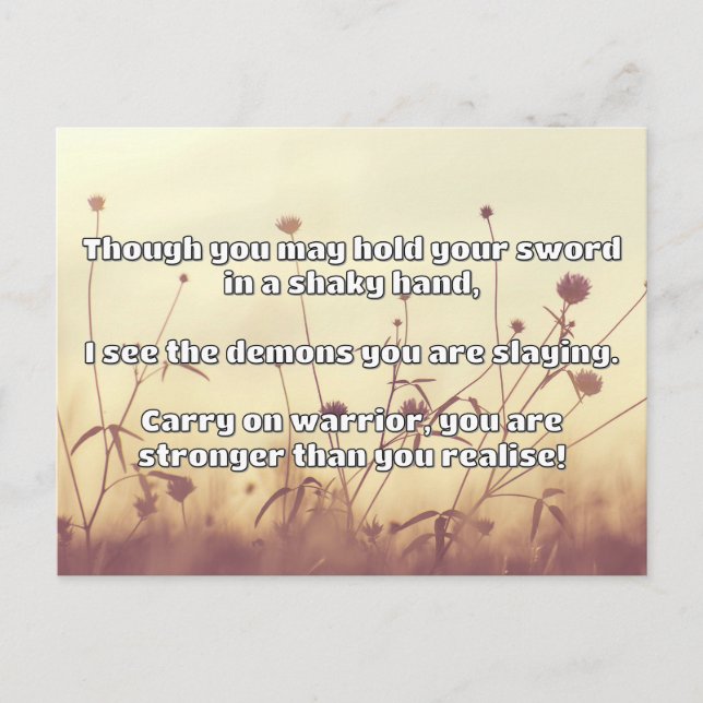 Empath Warrior Positive Quote Encouragement  Postcard (Front)