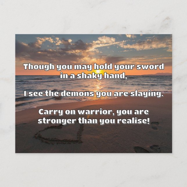 Empath Warrior Positive Quote Encouragement  Postcard (Front)
