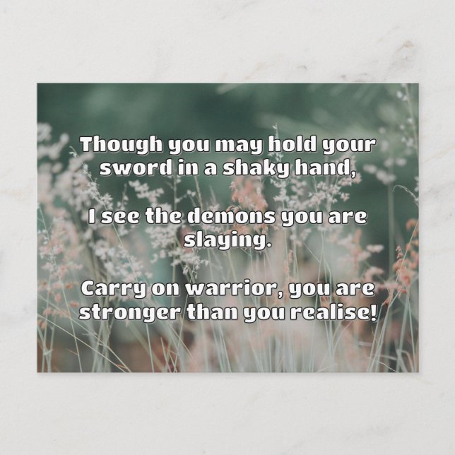 Empath Warrior Positive Quote Encouragement  Postcard (Front)