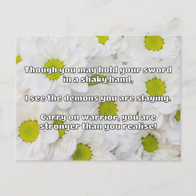 Empath Warrior Positive Quote Encouragement  Postcard (Front)
