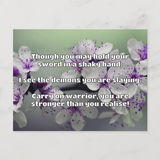 Empath Warrior Positive Quote Encouragement  Postcard (Front)