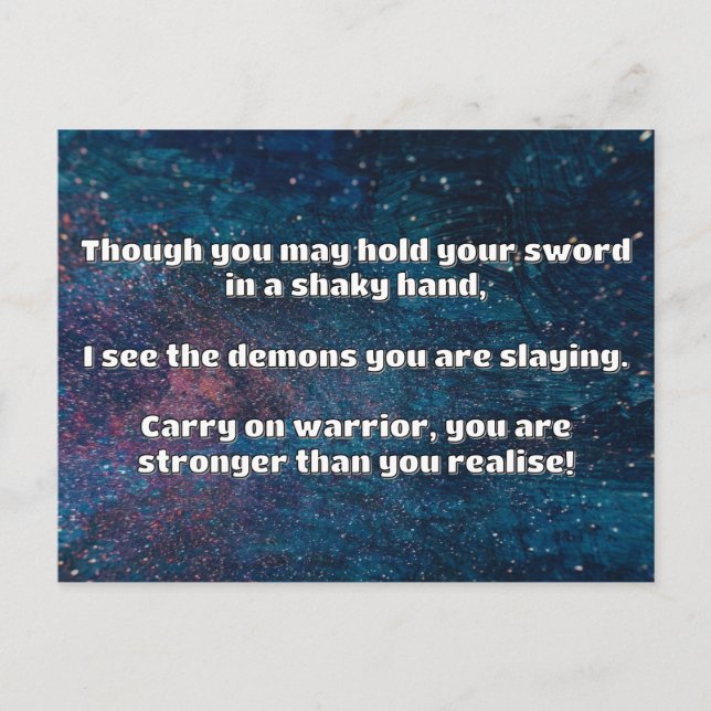 Empath Warrior Positive Quote Encouragement  Postcard (Front)