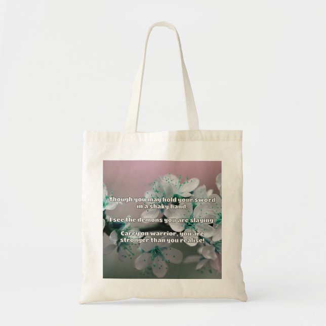 Empath Warrior Positive Quote Encouragement  Tote Bag (Front)