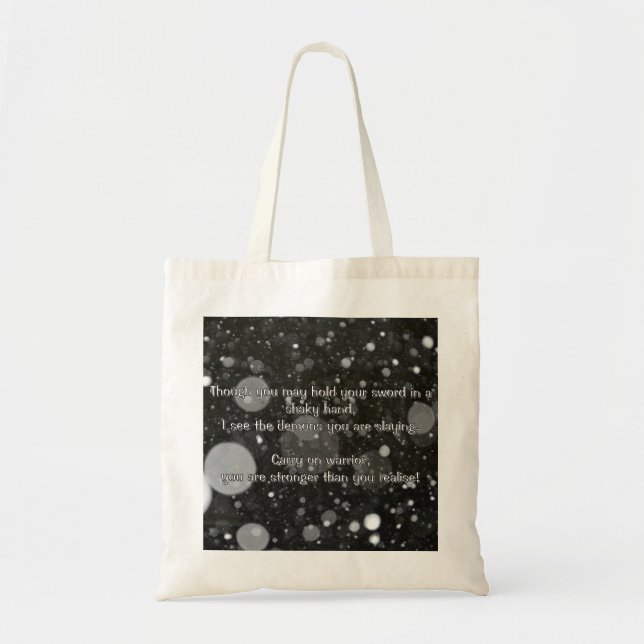 Empath Warrior Positive Quote Encouragement   Tote Bag (Front)