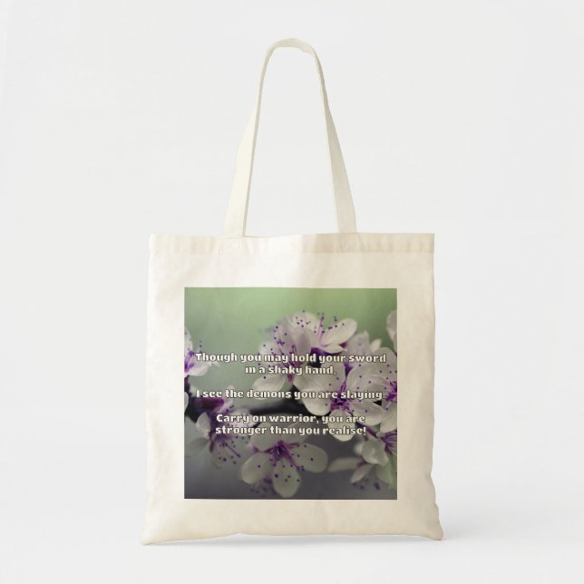 Empath Warrior Positive Quote Encouragement  Tote Bag (Front)