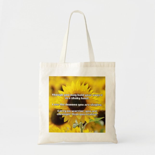 Empath Warrior Positive Quote Encouragement  Tote Bag (Front)