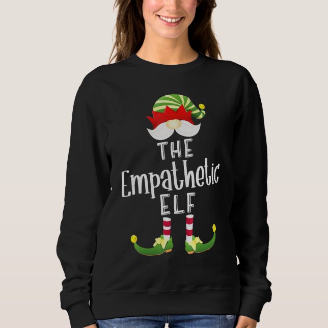 Empathetic Elf Group Christmas Pajama Party Sweatshirt (Front)