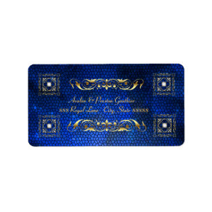 Emperior Blue Stained Glass Address Labels