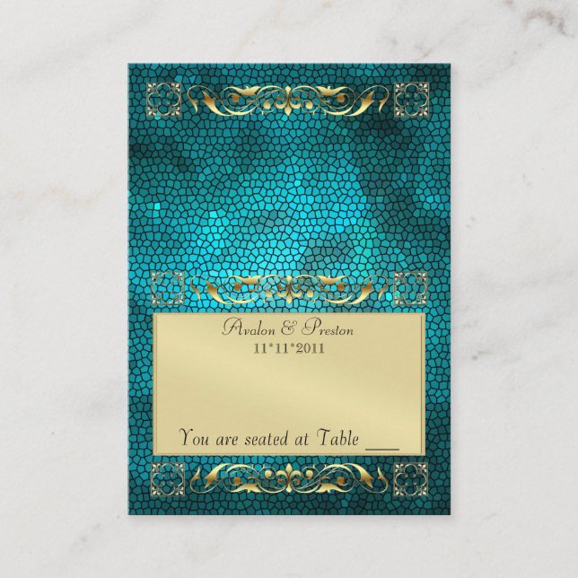 Emperior Teal Folding Table Placecard (Front)