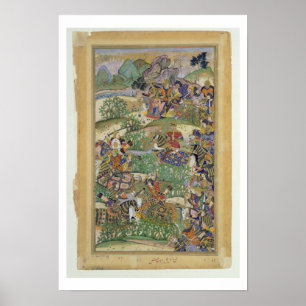 Emperor Akbar (r.1556-1605) at the battle of Samal Poster